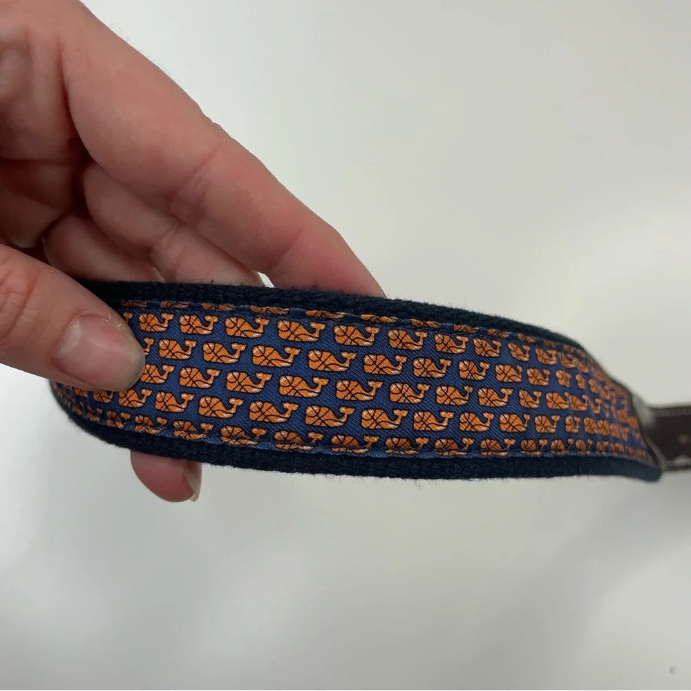 Vineyard Vines Classic Canvas and Leather Whale Basketball‎ Kids Belt size 26